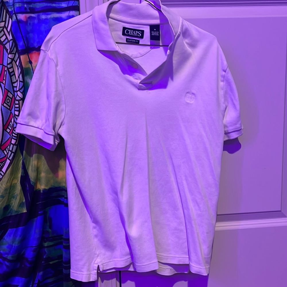 medium chaps white collared shirt